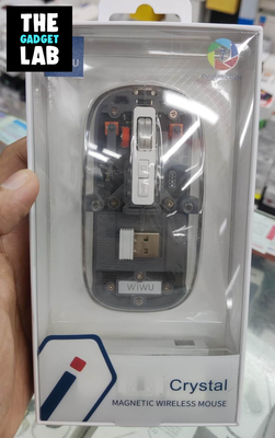 Trendy Hot Selling WIWU Crystal Transparent Wireless Mouse- Gray Color Inside_img_1
