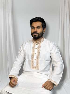 Elite embroidered panjabi white panjabi_img_2