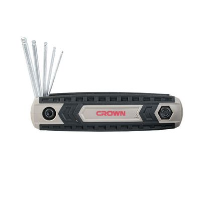 CROWN Professional 8pcs Foldable hex key set ball head, Ball head, CR-V, 8pcs; CPHOF-BMAX08_img_2