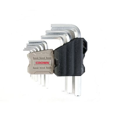 CROWN Professional 9pcs Hex key set ( Short | Long | Extra Long ), Flat head, CR-V, 9pcs; CPHOK-HMAX09_img_0