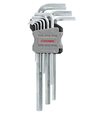 CROWN Professional 9pcs Hex key set ( Short | Long | Extra Long ), Flat head, CR-V, 9pcs; CPHOK-HMAX09_img_4