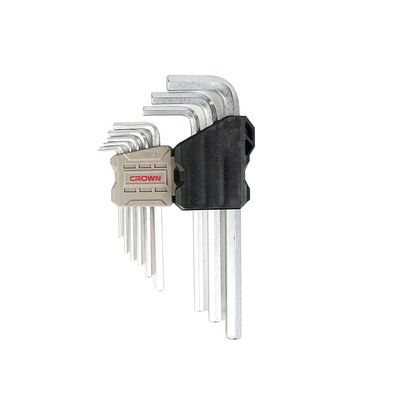 CROWN Professional 9pcs Hex key set ( Short | Long | Extra Long ), Flat head, CR-V, 9pcs; CPHOK-HMAX09_img_5
