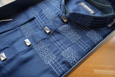 Cotton Embroidery Men Panjabi | White - Blue_img_1
