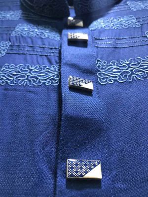Cotton Embroidery Men Panjabi | White - Blue_img_3