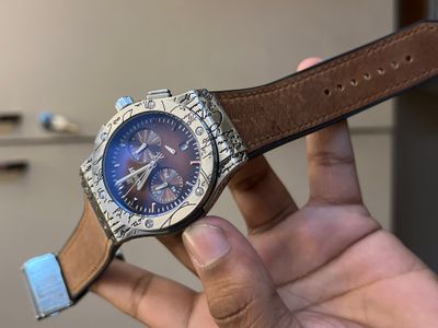 HUBLOT ENGRAVED SILVER CASE BROWN BELT_img_0