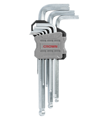 CROWN Professional 9pcs Hex key set ball head ( Short | Long | Extra Long ), Ball head, CR-V, Ball head; CPHOK-BMAX09_img_4