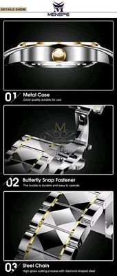 💥MENSPE Men's Fashion Watch Quartz Watch With Diamond Calendar Watch_img_8