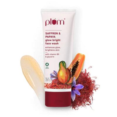 Plum Saffron & Papaya Glow & Brightening Face Wash-(100ml)_img_0