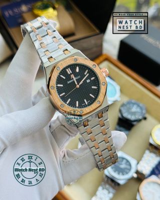 Audemars Piguet AP Dual Tone Rose Gold Black Quartz Movement Sqr Watch (AA Grade)_img_0