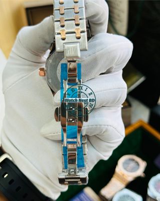 Audemars Piguet AP Dual Tone Rose Gold White Quartz Movement Plain Watch (AA Grade)_img_3