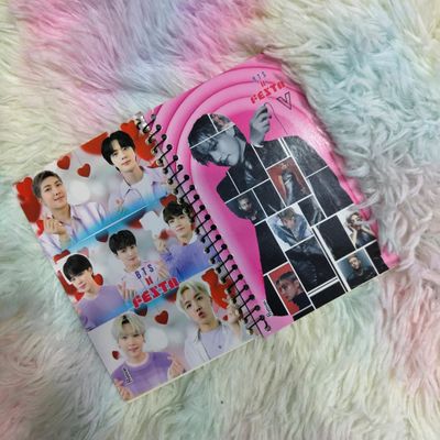 Small Notebook-Pink Taehyung Collage & Red OT7_img_0