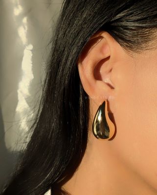 Droplet stud earrings - M (Golden)_img_0