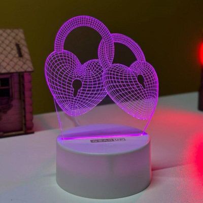 GearUP Acrylic Multicolor Night Lamp (3D Love Lock)_img_2