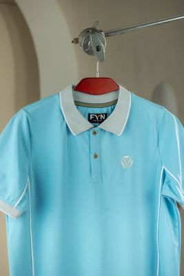 Premium Quality Piping Cut & Sew Design Pique Polo - Light cyn_img_1