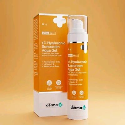 The Derma Co 1% Hyaluronic Sunscreen Aqua Ultra Light Gel with SPF 50 PA++++ (50g)_img_0