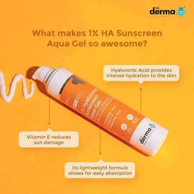 The Derma Co 1% Hyaluronic Sunscreen Aqua Ultra Light Gel with SPF 50 PA++++ (50g)_img_1