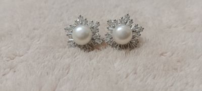 Diamond cut Pearl Ear Ring_img_2