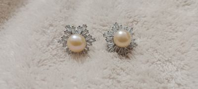 Diamond cut Pearl Ear Ring_img_3