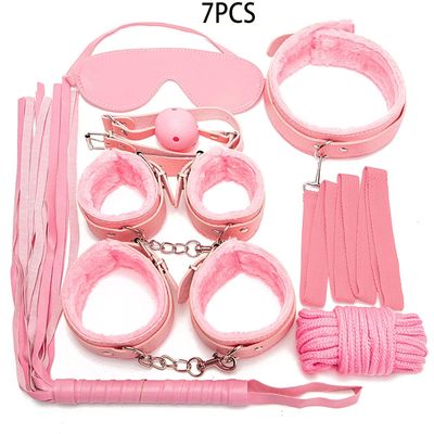 Sexy Leather for Couples Exotic Accessories BDSM Kits Plush Sex Bondage Set Handcuffs Sex Games Whip Gag Nipple Clamps Sex Toys_img_4