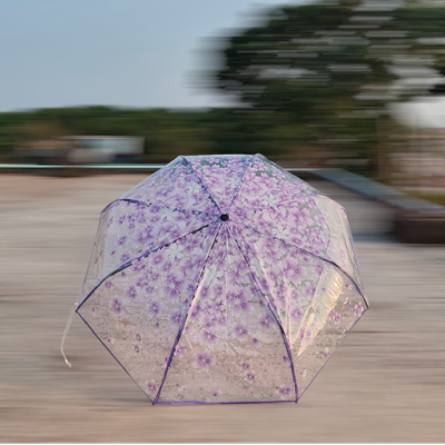 Transparent Umbrella Purple Colour_img_1