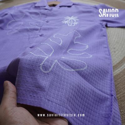 Lavender Line - Drop Shoulder Embroidery Shirt_img_1