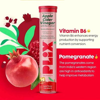 Plix Apple Cider Vinegar Apple Flavour Effervescent Tablets (15 Tablets)_img_2
