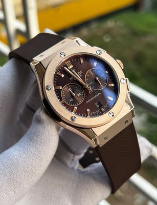 Hublot Classic Fusion Fiber Belt Brown Dial Rose Gold Case_img_0