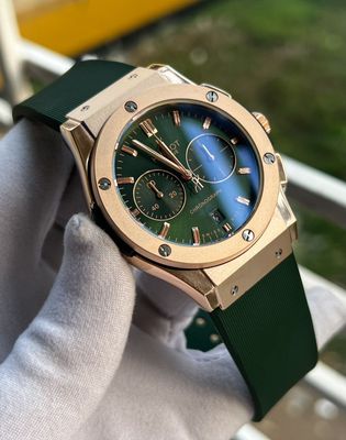 Hublot Classic Fusion Fiber Belt Rose Gold Case Green Belt Green Dial_img_0