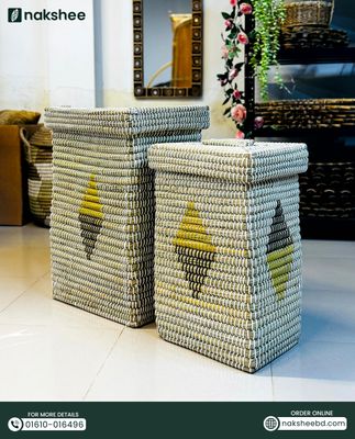 স্কয়ার লন্ড্রি বাস্কেট 2 pcs Combo_img_0