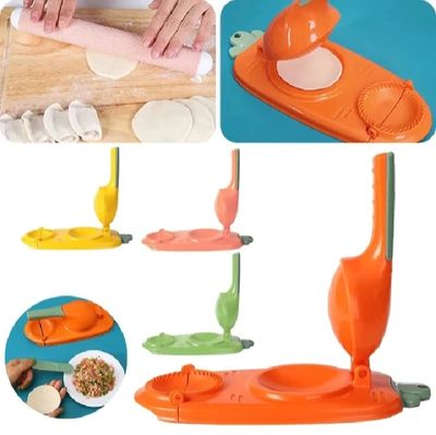 Dumpling Pitha Maker 2 In 1 Dumpling Mold Pressure Manual Wrapper Making Plastic Mold Dough Pressing Tool Kitchen Baking Accessories With Spoon Kuli Pitha maker 2 in 1 magic pitha maker ,momo maker_img_4