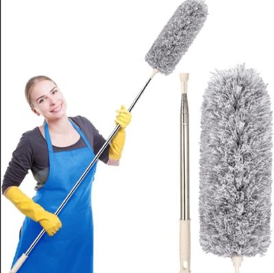 Adjustable Soft Microfiber Feather Duster Anti Static Dust Extend Handle Household Dusting Brush Cleaning Tools_img_0
