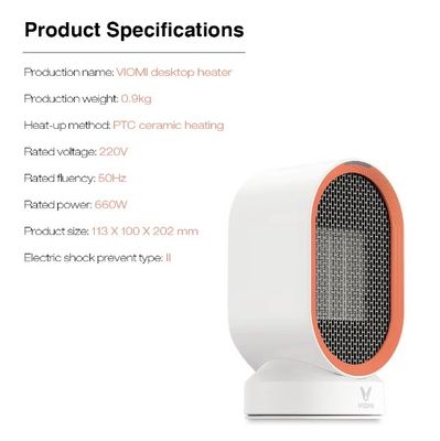 Xiaomi Room Heater Viomi Portable Touch Control Ceramic Room heater (220V, 600W, VXNF01)_img_5