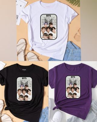 OT7 White Quotes Half Sleeve T-Shirt_img_0