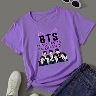 BTS T-shirt Purple Logo Black Suit and Quote_img_0