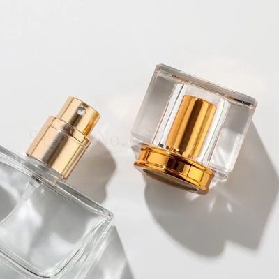 Empty Perfume Atomizer Refillable  Glass Spray 30ml Bottle Frosted Square shape color cap 1 pcs_img_3