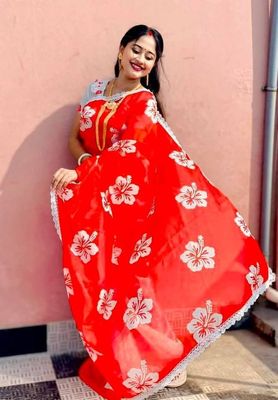 Half Silk Sharee with Blouse Piece_img_2