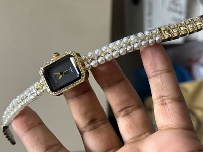 CHANNEL PEARL CHAIN GOLDEN CASE BLACK DIAL_img_0