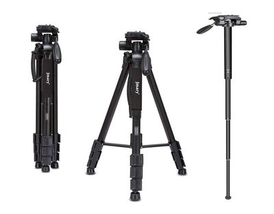 Jmary KP2599 Professional Camera Tripod And Monopod – Black Color_img_1