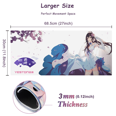 Yeston Sakura Mouse pad | Thick Extended Mouse Mat Non-Slip Spill-Resistant Desk Pad_img_1