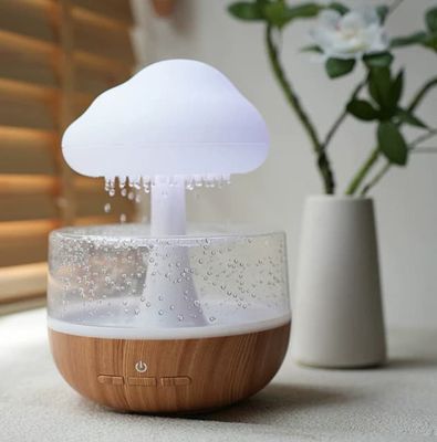 Rain Cloud Night Light Humidifier with Raining Water Drop Sound Oil Diffuser for Bedroom_img_1