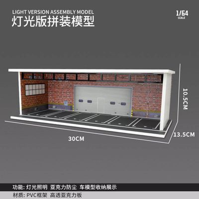 1:64 Diorama House: Redline Brick Garage with LED_img_0