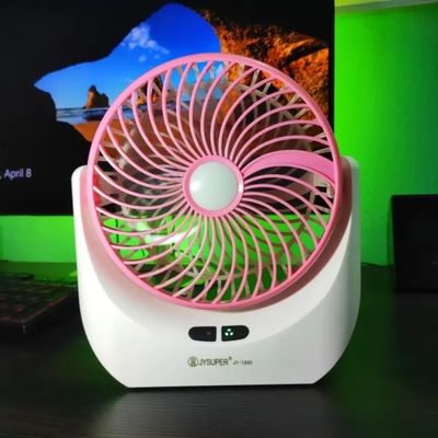 JY Super Fan 1880 Rechargeable Fan With LED Light, 2400mAh Battery_img_3