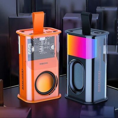 RECCI RSK-W30 Transparent Wireless Speaker with RGB Light (Orange Color & Black Color)_img_1