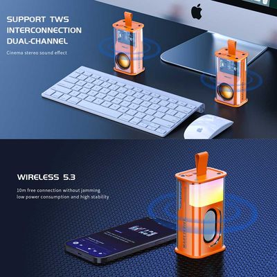 RECCI RSK-W30 Transparent Wireless Speaker with RGB Light (Orange Color & Black Color)_img_6