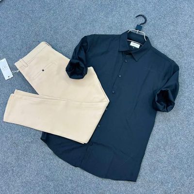 Gabadine Pant with Formal Nevy blue shirt_img_0