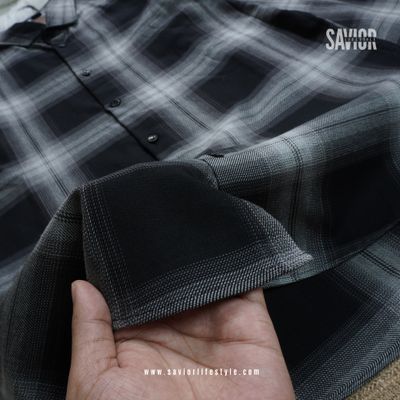 Black Check Full Sleeve Pocketless Shirt_img_2