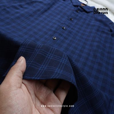 Blue Check Full Sleeve Pocketless Shirt_img_2