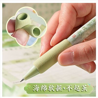 Kaba Bear Four Pack Acrylic Pen Cute Rose Girl Push Pen Gel Pen Student Black Quick-Drying_img_3