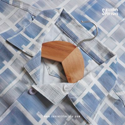 Icy Grid Drop Shoulder Cuban Shirt_img_1