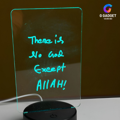GearUP Acrylic Multicolor Night Lamp with Writable Board and Eraser Pen – White_img_0
